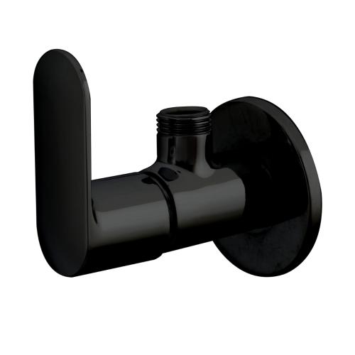 Angle Valve with Wall Flange Matt Black